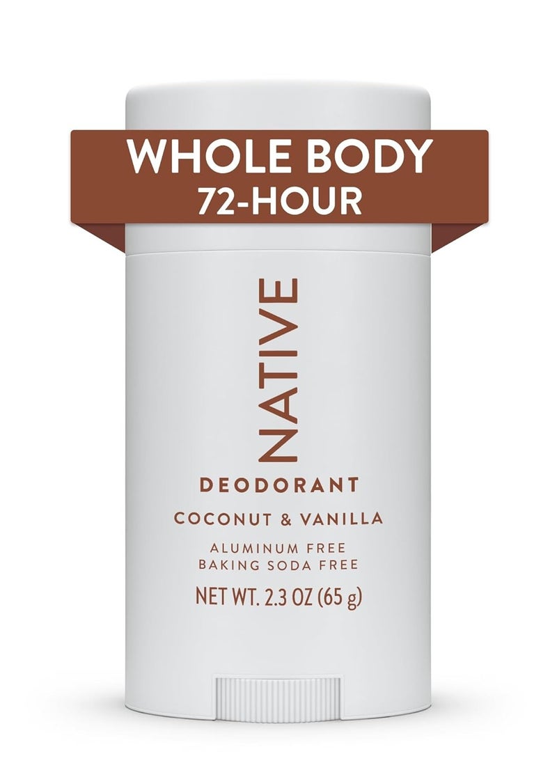 native Native Whole Body Deodorant Stick Contains Naturally Derived Ingredients, Deodorant for Men and Women | 72 Hour Odor Protection, Aluminum Free with Coconut Oil and Shea Butter | Coconut & Vanilla  - Image 1