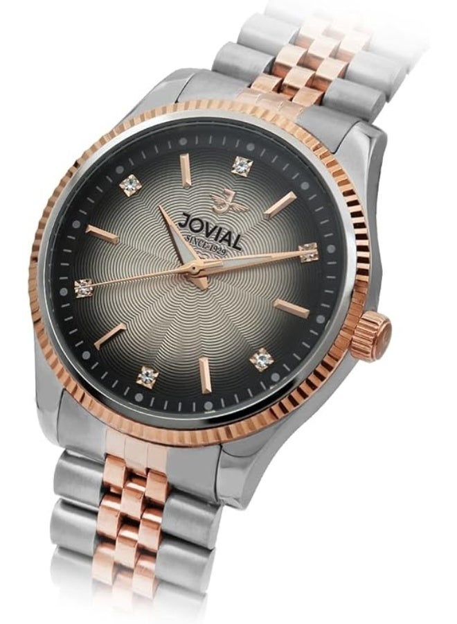 JOVIAL 5051LAMQ02E Women's Fashion Watch, Quartz Movement, Metal Band, 26mm, Grey - Image 2