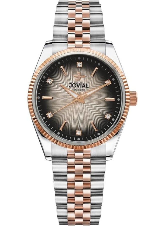 JOVIAL 5051LAMQ02E Women's Fashion Watch, Quartz Movement, Metal Band, 26mm, Grey - Image 1