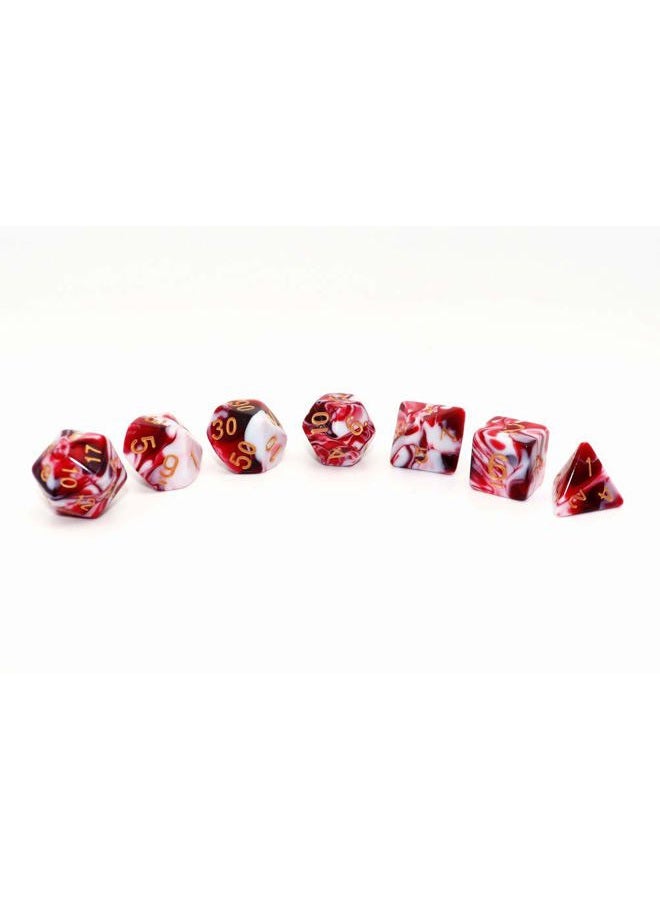 CREEBUY DND Dice Set Red Mix White Dice for Dungeon and Dragons D&D MTG 7-Die RPG Polyhedral Dice - Image 2