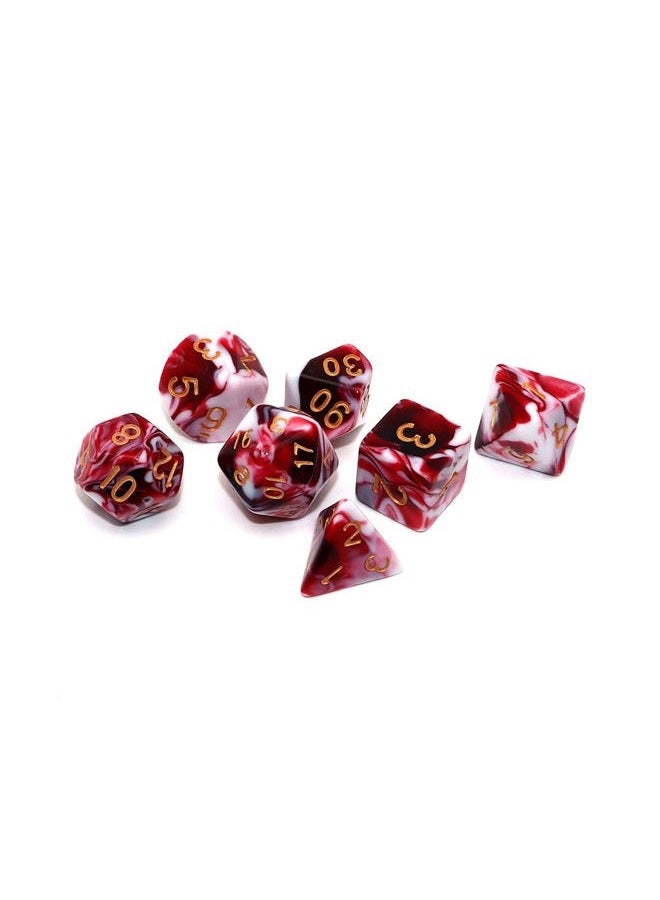 CREEBUY DND Dice Set Red Mix White Dice for Dungeon and Dragons D&D MTG 7-Die RPG Polyhedral Dice - Image 3