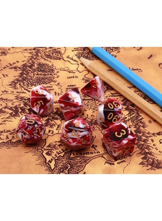 CREEBUY DND Dice Set Red Mix White Dice for Dungeon and Dragons D&D MTG 7-Die RPG Polyhedral Dice - Image 5