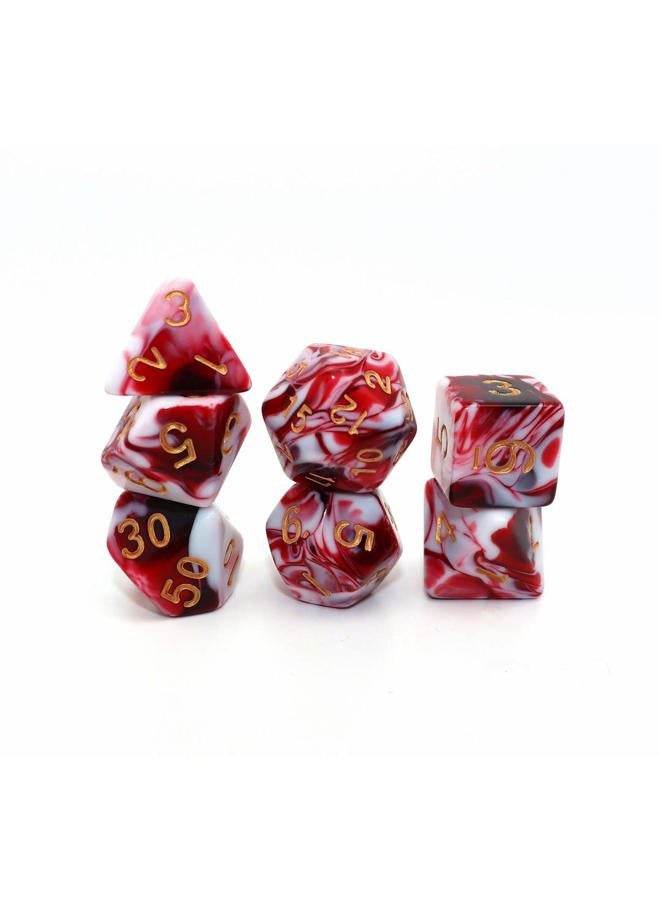 CREEBUY DND Dice Set Red Mix White Dice for Dungeon and Dragons D&D MTG 7-Die RPG Polyhedral Dice - Image 4