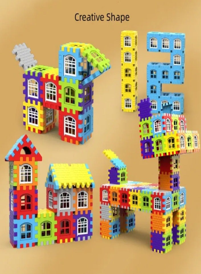 XVersion Magnetic blocks DIY 3D House Building Blocks Set – 228 Pcs with Storage Box & 55 Window Panels – Creative Interlocking Construction Toy for Kids – Colorful Educational Block Kit - Image 4