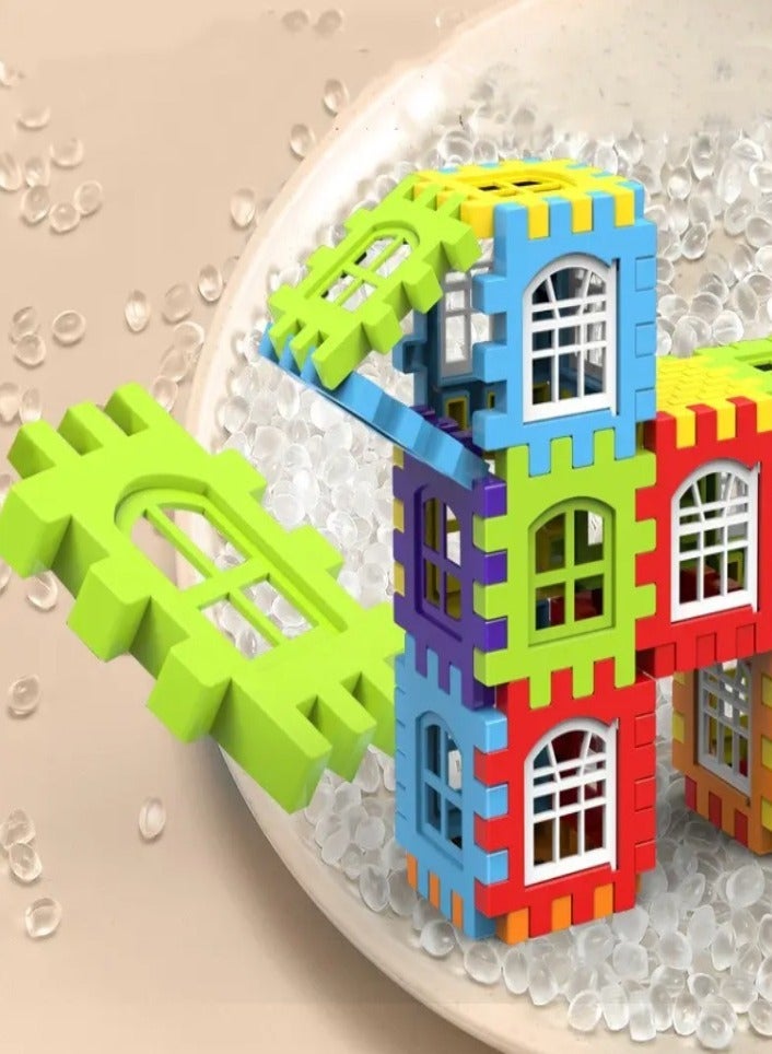 XVersion Magnetic blocks DIY 3D House Building Blocks Set – 228 Pcs with Storage Box & 55 Window Panels – Creative Interlocking Construction Toy for Kids – Colorful Educational Block Kit - Image 5