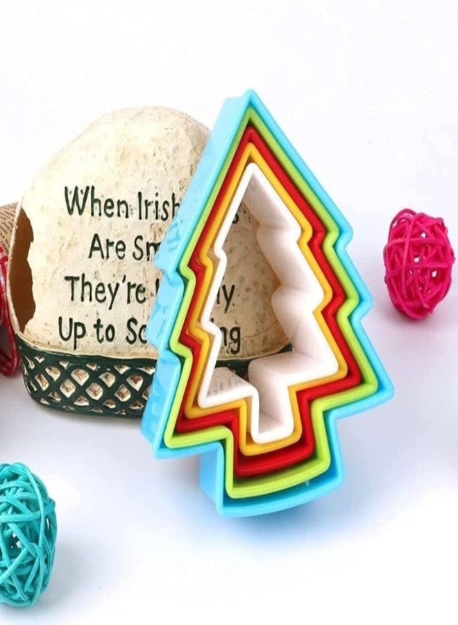 Bake House Two Side Gingerbread Man and Christmas Tree Shape Cookie Cutters,Biscuit Cutters and Fondant Cake Cutters, Set of 5 PCS, Each Assorted Color - Image 5