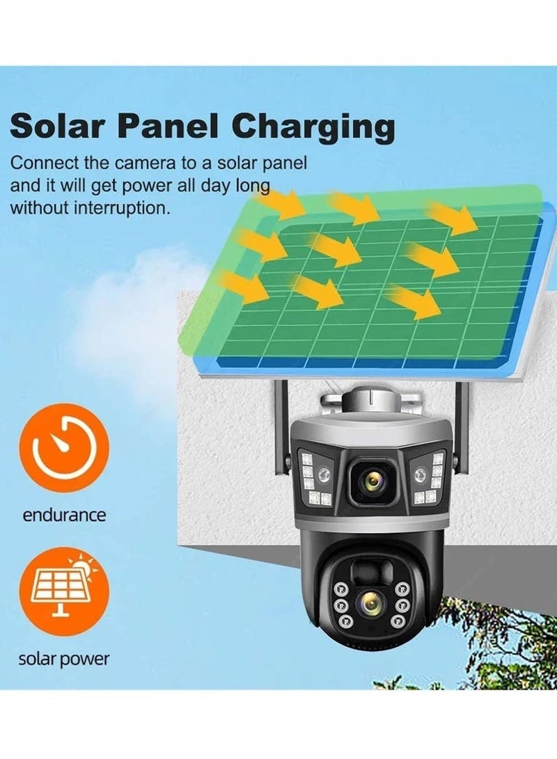 ELTRAZONE 2 Pcs 8MP Dual Lens 360° Outdoor WiFi CCTV Camera with Solar Power – V380 Pro App, Full-Color Night Vision, PIR & AI Human Detection, 2-Way Audio, Waterproof PTZ, 2×64GB SD Card - Image 5