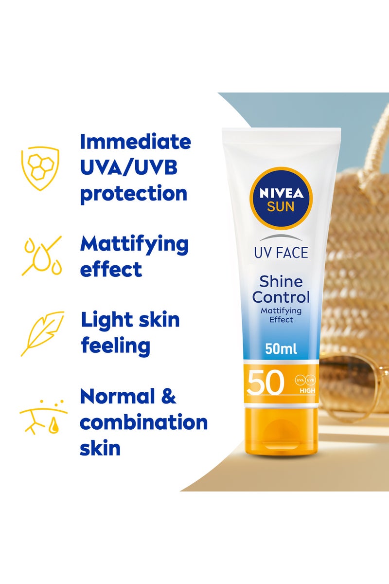 Nivea Sun Uv Face Shine Control Spf 50 Cream Pack Of 2 - Image 4