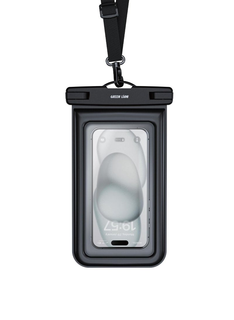 GREEN LION Waterproof Pouch For 7.2inch Phone - Black - Image 1