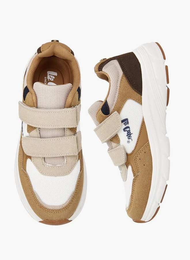Lee Cooper Boys' Colourblock Sneakers with Hook and Loop Closure
