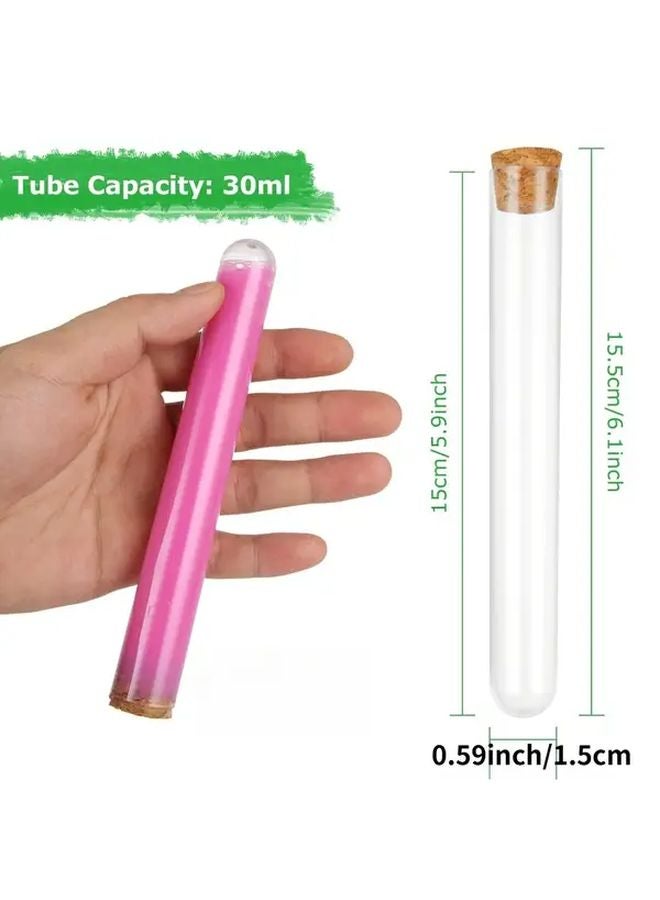 30pcs Plastic Test Tubes 35ml With Cork Stoppers For Scientific Experiments Candy Storage - Image 3