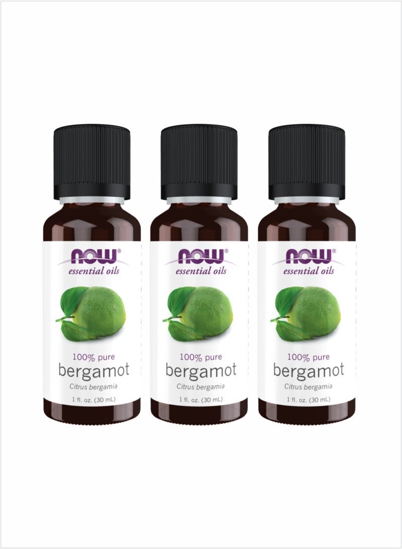 now Pure Bergamot Essential Oil - Citrus & Uplifting Aromatherapy, 30ml (Pack of 3)