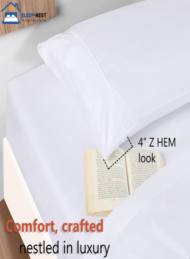 SLEEP-NEST Queen Pillowcases Set of 2 - 20x30, 100% Cotton, 600 Thread Count Pillow Covers, Soft & Breathable Luxury Pillow Cases with Open Ended Closure, Durable & Elegant Bedding - Image 4