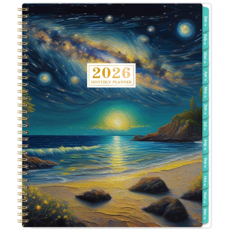 Pinchoco 2025-2026 Monthly Planner - Monthly Planner 2025-2026, JUL. 2025 - DEC. 2026 Monthly Planner with Notes, 8.5" x 11", 2025-2026 Calendar Monthly Planner with Holidays and Back Pocket, Twin-Wire Binding - Image 1