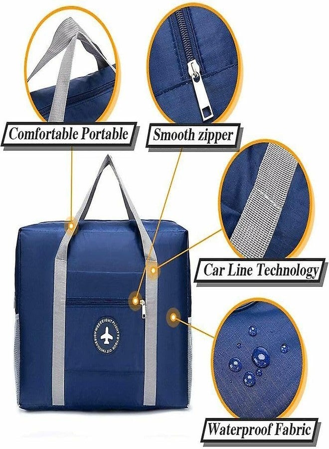 Keetly Travel Bag Foldable Duffle Bag Spirit Airlines Personal Item Bag for Women Men Lightweight Short Trip Carry On Bag Sports Gym Tote Weekender Overnight Bag (Blue) - Image 4