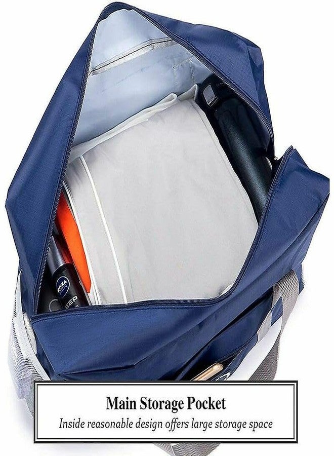 Keetly Travel Bag Foldable Duffle Bag Spirit Airlines Personal Item Bag for Women Men Lightweight Short Trip Carry On Bag Sports Gym Tote Weekender Overnight Bag (Blue) - Image 5