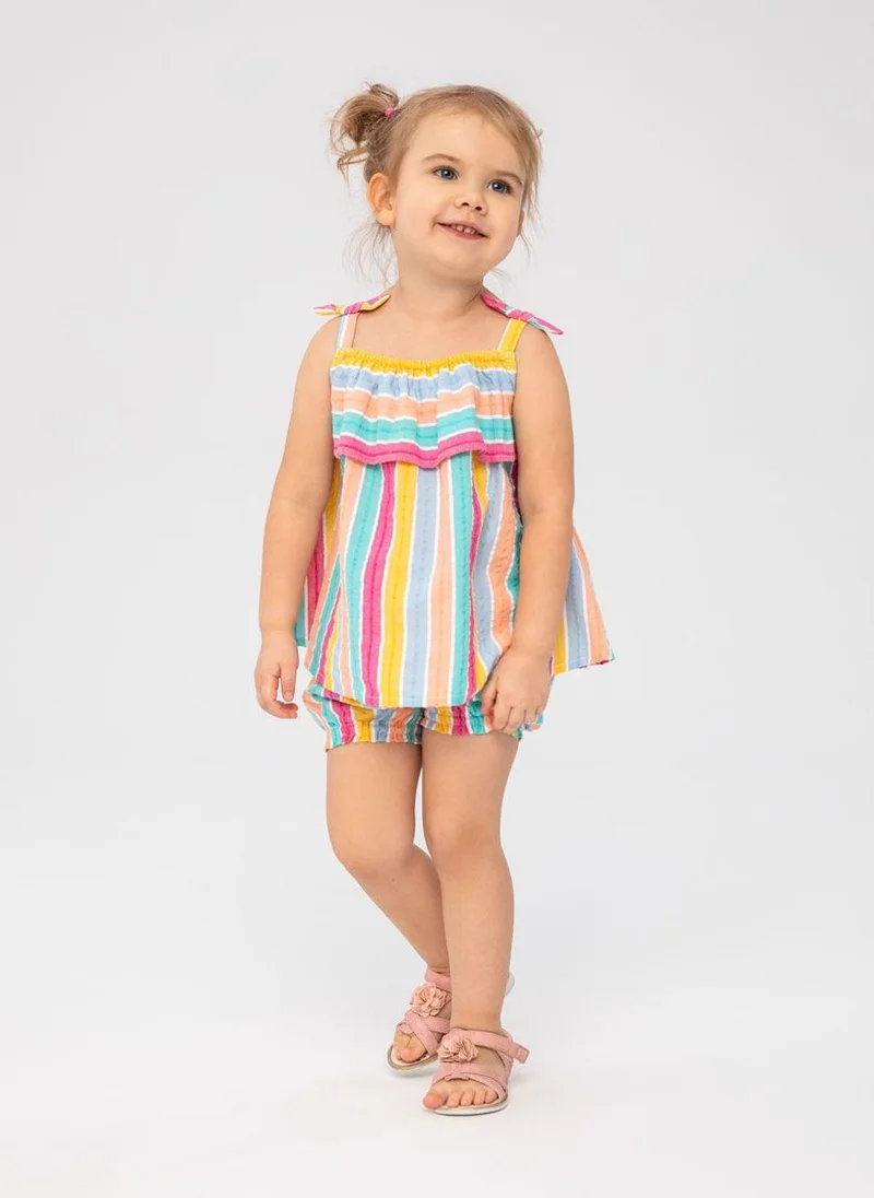 MINOTI Baby Girls Striped Top And Short Set