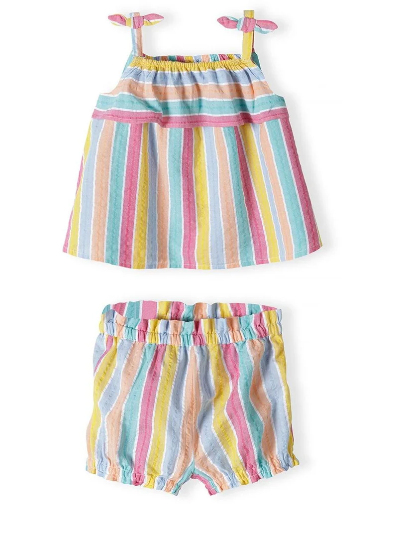 MINOTI Baby Girls Striped Top And Short Set