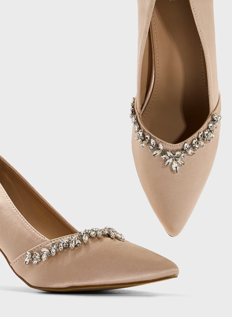ELLA Diamante Heeled Pump