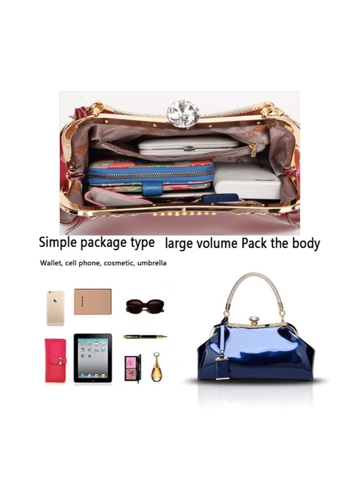 SHABILI Women Elegant PU Leather Tote Cross Bags Ladies Bag, Ladies Small Shoulder Satchel Handbag with Tassel Decoration and Zipper Closure, Fashion Purse for Casual Work Evening Daily Travel Use (Blue) - Image 4