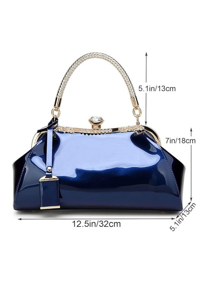 SHABILI Women Elegant PU Leather Tote Cross Bags Ladies Bag, Ladies Small Shoulder Satchel Handbag with Tassel Decoration and Zipper Closure, Fashion Purse for Casual Work Evening Daily Travel Use (Blue) - Image 5