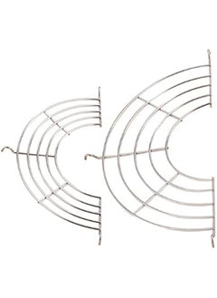 OCTOBER 2PCS Stainless Steel Wok Shelf, Kitchen Wok Fry Pan Pot Stainless Steel Shelf Food Cooling Rack Semi circle Fried Food Strainers Cooling Racks Shelves for Kitchen(L)  - Image 1