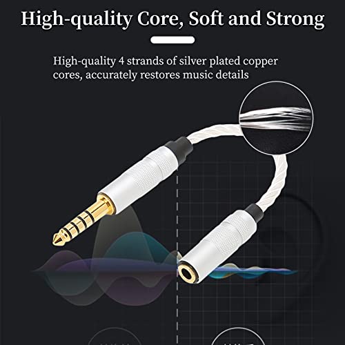 Sanpyl 4.4mm Male to 3.5mm Female Headphone Adapter, Silver Plated 4.4mm Balanced to 3.5mm Stereo Adapter Cable Headphone Jack Converter Cord for NW‑ZX300A NW‑WM1 - Image 5