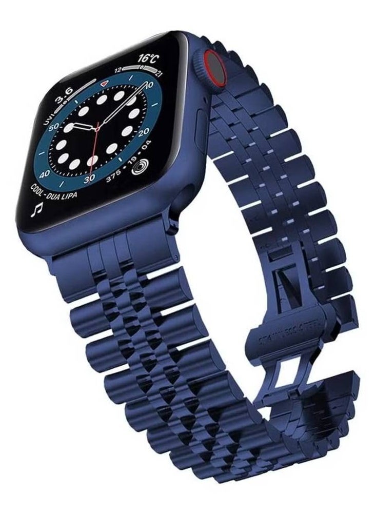 Replacement Band Compatible with Apple Watch 45mm / 44mm / 42mm, Stainless Steel Solid Strap Metal Bracelet for Apple Watch Series 7/6/5/4/3/2/SE - Image 1
