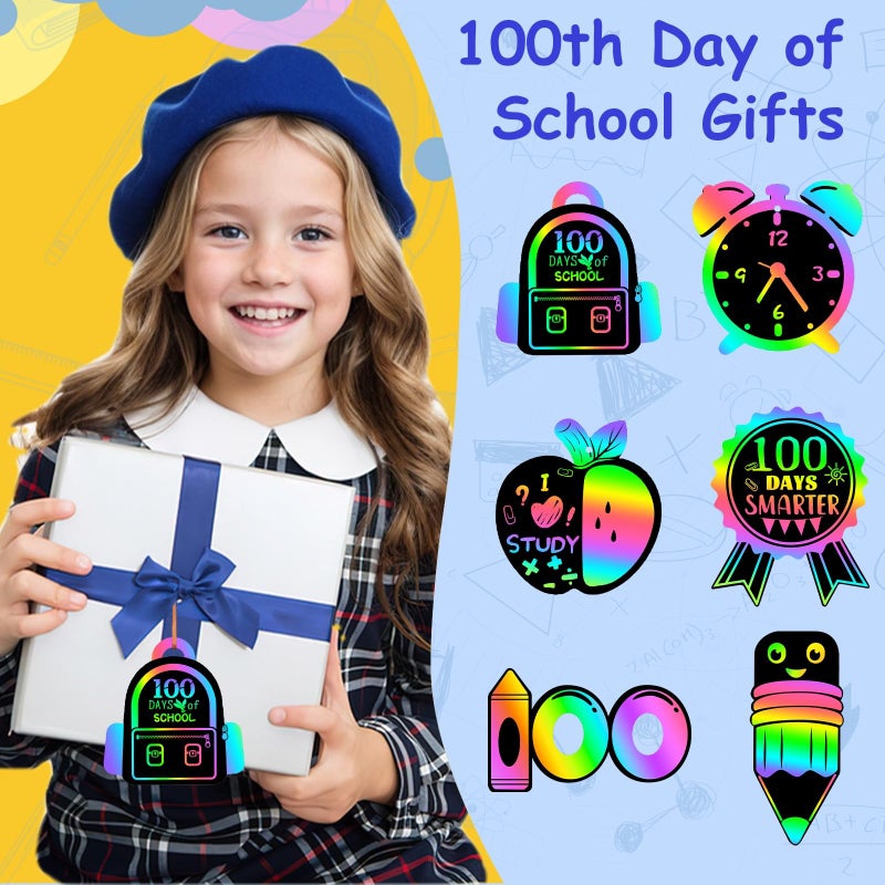 JULMELON 36PCS Valentines Day Crafts for Kids, Valentineâ€™s Hearts Rainbow Scratch Cards for Galentines Day Decorations Creative Kids Classroom Activities School Party Favors Gift Exchange - Image 4