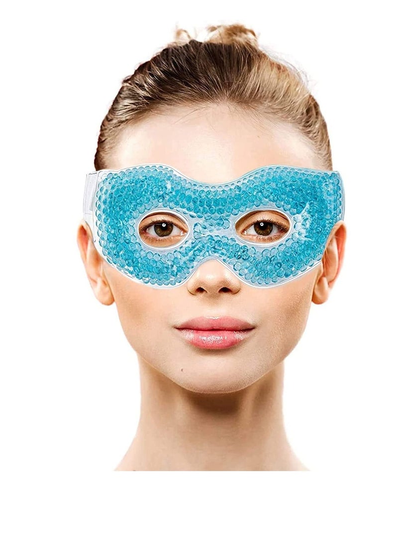 Y&D Gel Eyemask with Eye Holes, Hot Cold Compress Pack Therapy, Cooling for Puffy Eyes, Dry Headaches, Migraines, Dark Circles, Sinus, Reusable Facemask - Image 1