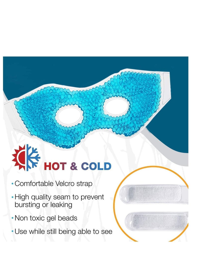 Y&D Gel Eyemask with Eye Holes, Hot Cold Compress Pack Therapy, Cooling for Puffy Eyes, Dry Headaches, Migraines, Dark Circles, Sinus, Reusable Facemask - Image 4