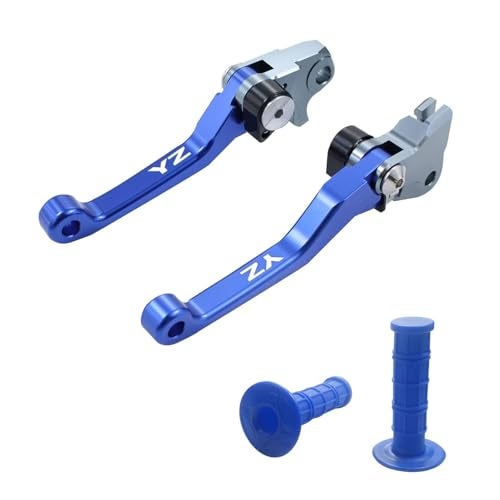 Adsspro CNC Foldable Brake Clutch Lever Handle Handlebar Grips Set Fit for YZ125/250 15-22 YZ250F 09-22 YZ125X 17-22 YZ250X 16-22 YZ450F 09-22 YZ450FX 19-22 YZ250FX YZ426F Dirt Pit Bike 7/8" 22mm - Image 1