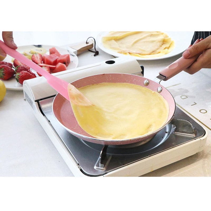 8 Inch Non Stick Frying Pan Lightweight Aluminum Omelette Pancake Pink Coating - Image 5