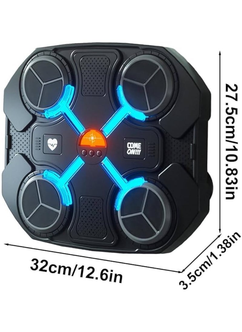 Generic Musical Boxing Machine, Smart Wall Mounted Punching Machine, 3 Levels Speed ​​and Mode Adjustment, USB Charging, One Punch Boxing Game Training Equipment, with LED Light, Black  - Image 2