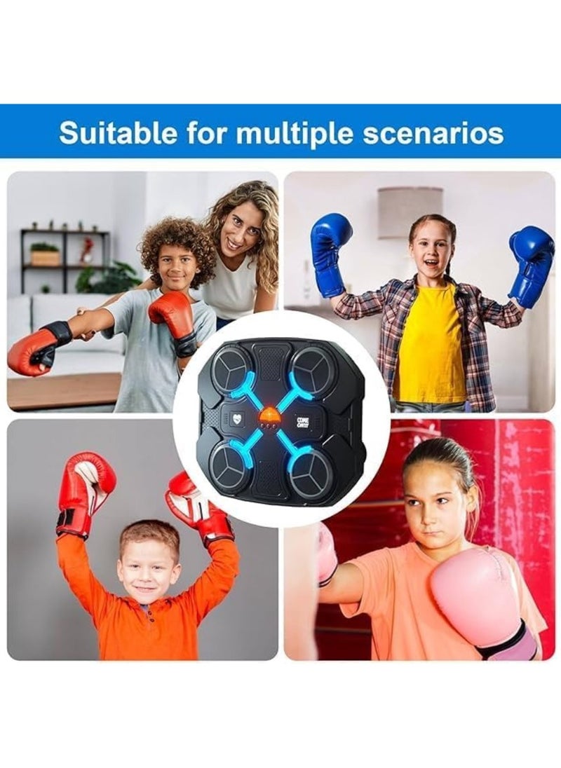 Generic Musical Boxing Machine, Smart Wall Mounted Punching Machine, 3 Levels Speed ​​and Mode Adjustment, USB Charging, One Punch Boxing Game Training Equipment, with LED Light, Black  - Image 3