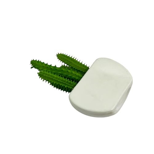 KRIWIN Magnetic Cactus Planter, 11 cm x 6.5 cm White Pot, Decorative Fridge Magnet with Artificial Succulent - Image 5