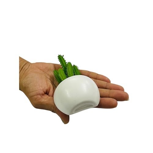 KRIWIN Magnetic Cactus Planter, 11 cm x 6.5 cm White Pot, Decorative Fridge Magnet with Artificial Succulent - Image 3