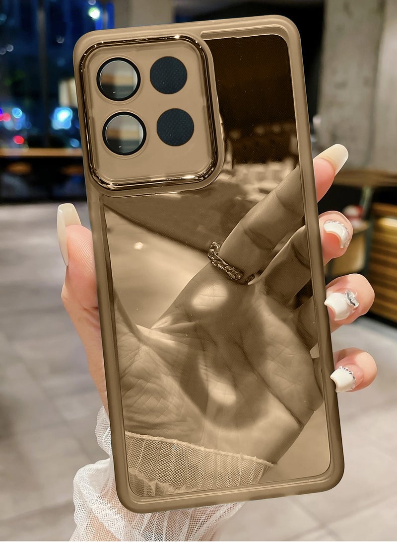 Wtech Motorola Moto G56 5G 2025 Soft Transparent TPU Camera Protection Silicone Ultra Thin Phone Stylish Electroplated Camera Border Back Case Cover - Brown - Image 2