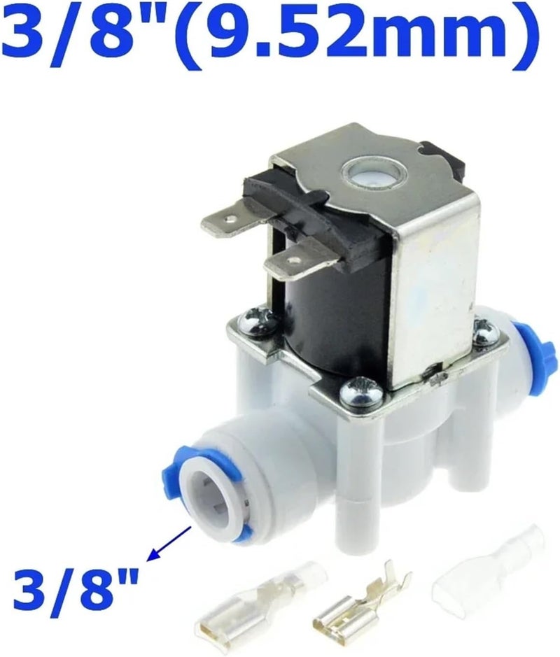 Electric Plastic Solenoid Valve Normal Closed 1/4" 3/8" Hose Pipe Quick Conntection RO Water Reverse Osmosis System Sensitive Response(3I8 OD Hose,DC 12V_OPEN) - Image 4