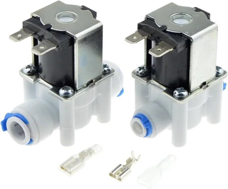 Electric Plastic Solenoid Valve Normal Closed 1/4" 3/8" Hose Pipe Quick Conntection RO Water Reverse Osmosis System Sensitive Response(3I8 OD Hose,DC 12V_OPEN) - Image 2