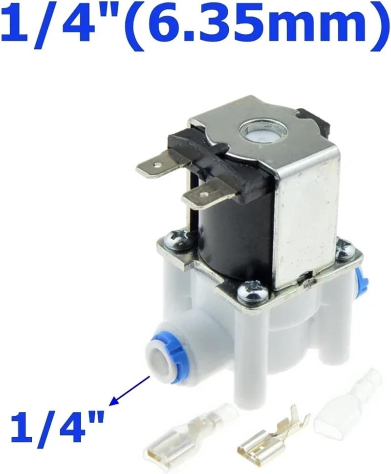 Electric Plastic Solenoid Valve Normal Closed 1/4" 3/8" Hose Pipe Quick Conntection RO Water Reverse Osmosis System Sensitive Response(3I8 OD Hose,DC 12V_OPEN) - Image 3