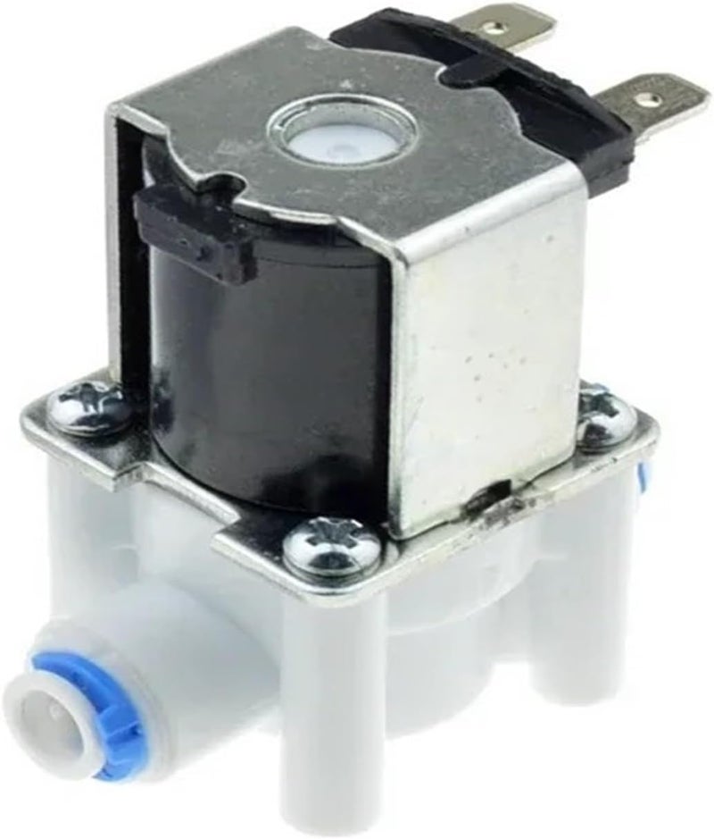 Electric Plastic Solenoid Valve Normal Closed 1/4" 3/8" Hose Pipe Quick Conntection RO Water Reverse Osmosis System Sensitive Response(3I8 OD Hose,DC 12V_OPEN) - Image 1