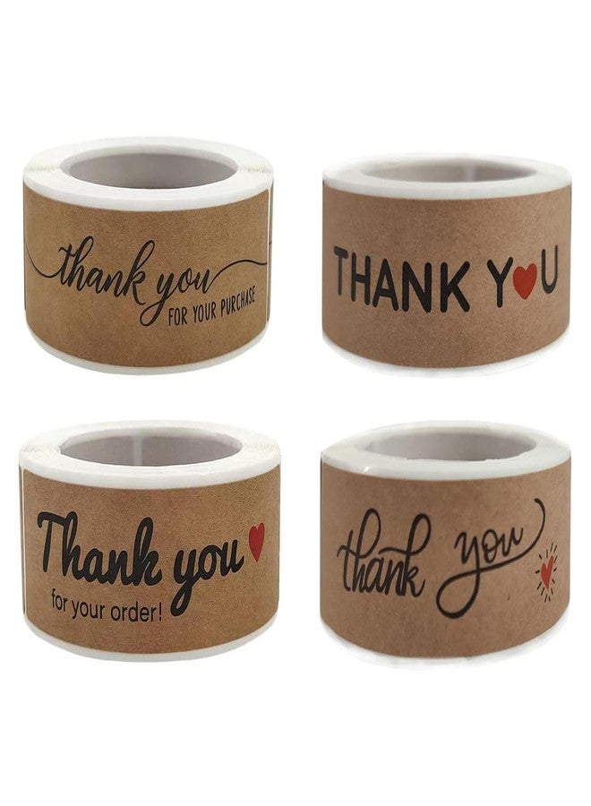 STORE 2508 Store2508 4 Rolls Large Thank You Stickers Craft Paper 3x1 Inch. Thank You for Your Order Stickers (4 Rolls) - Image 1