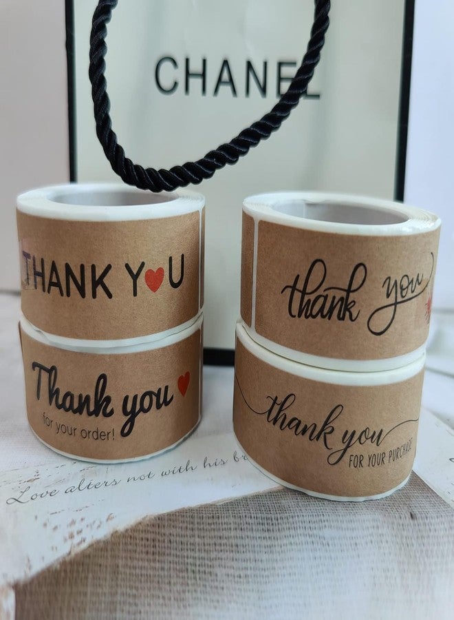 STORE 2508 Store2508 4 Rolls Large Thank You Stickers Craft Paper 3x1 Inch. Thank You for Your Order Stickers (4 Rolls) - Image 5