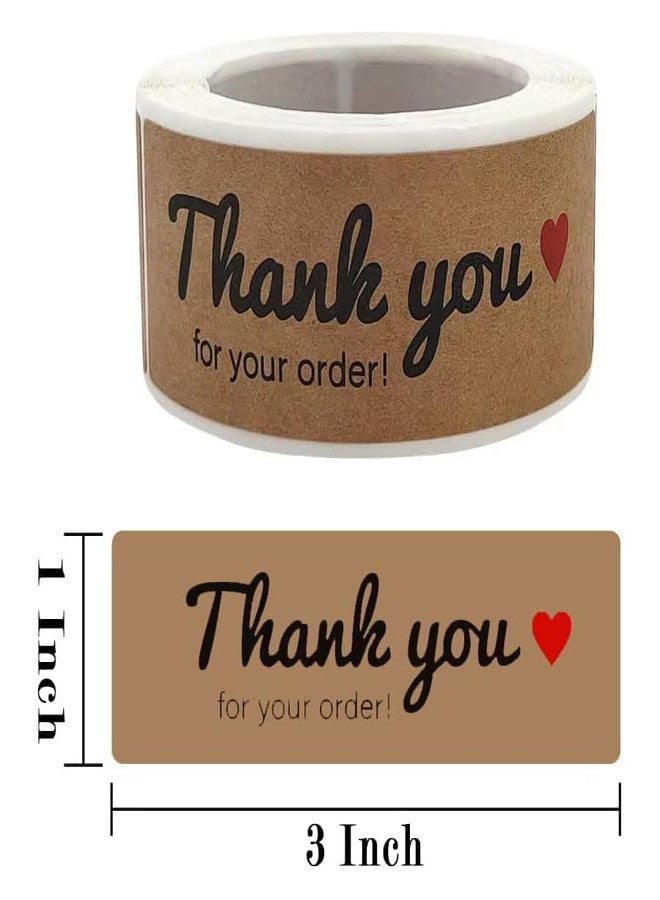 STORE 2508 Store2508 4 Rolls Large Thank You Stickers Craft Paper 3x1 Inch. Thank You for Your Order Stickers (4 Rolls) - Image 2