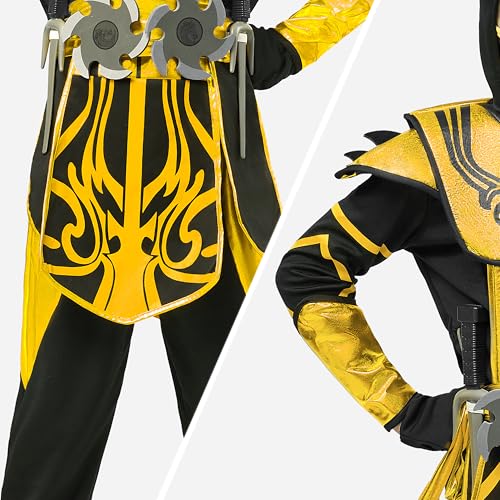 Spooktacular Creations Gold Ninja Costume for Boys, Child Golden Ninja Costume with Accessories for Kids Themed Parties, Halloween Dress Up Parties, M - Image 5