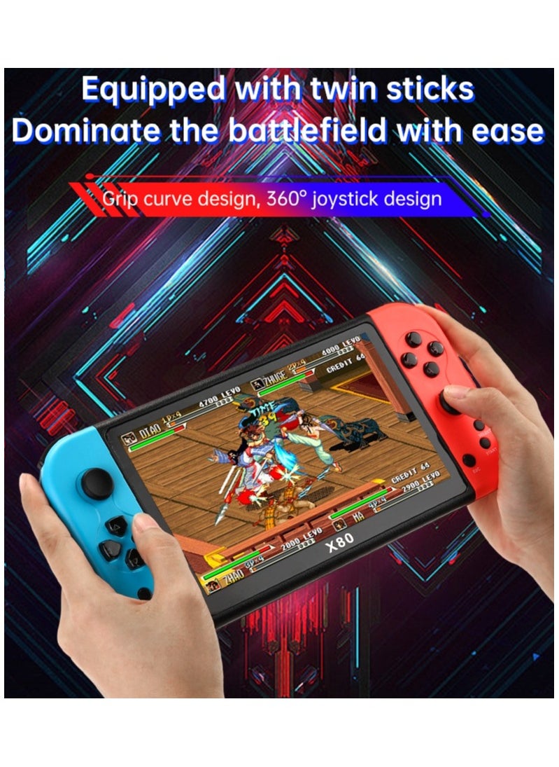 ماركة غير محددة - وحدة تحكم ألعاب محمولة X80، شاشة عالية الدقة مقاس 7 بوصات، محاكيات Arcade 10، وحدة تحكم ألعاب كلاسيكية محمولة متعددة الوظائف - Image 1