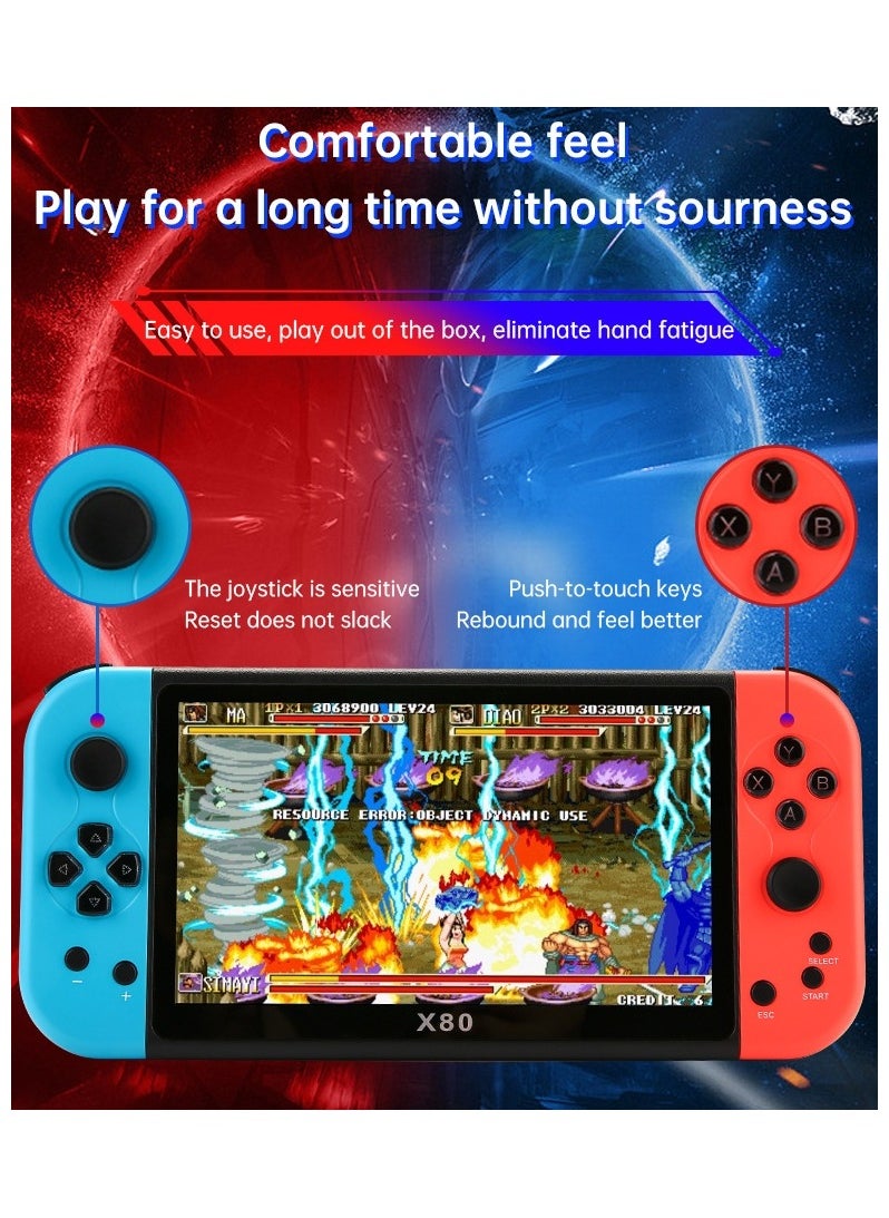 ماركة غير محددة - وحدة تحكم ألعاب محمولة X80، شاشة عالية الدقة مقاس 7 بوصات، محاكيات Arcade 10، وحدة تحكم ألعاب كلاسيكية محمولة متعددة الوظائف - Image 1