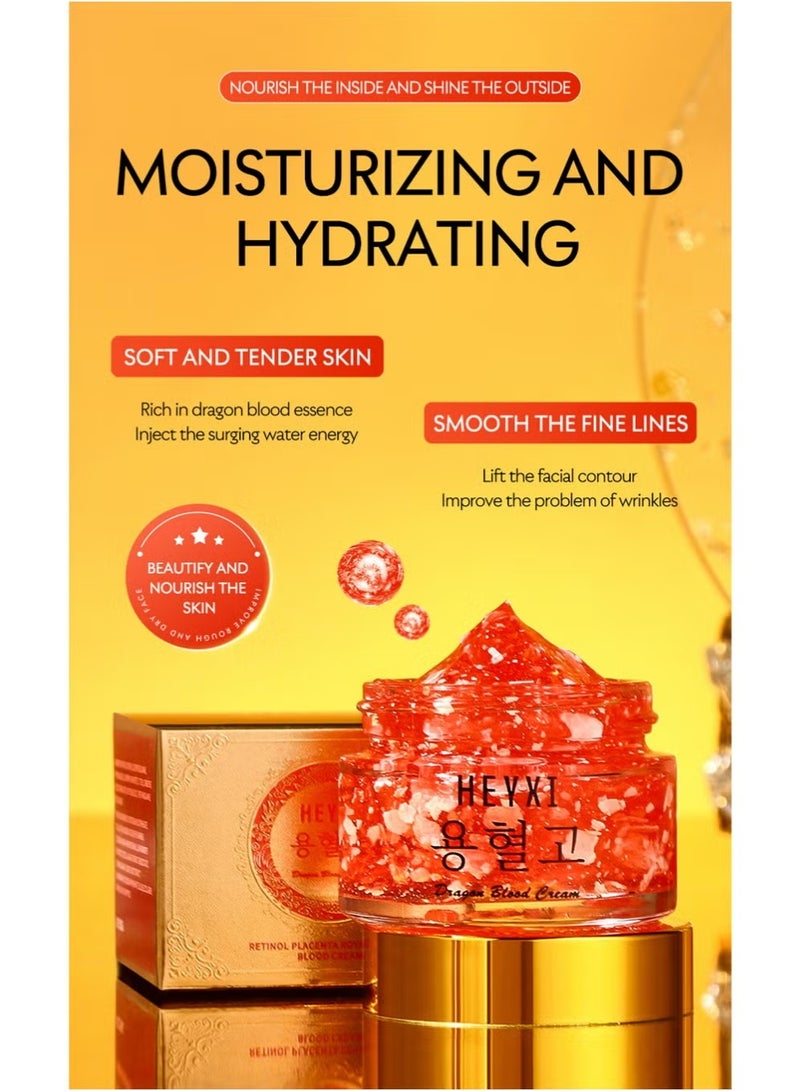 هايكسي Dragons Blood Easy Cream,30 جرام ريتينول المشيمة لونغ كريم دم التنين ترطيب كريم تثبيت,كريم تثبيت الوجه دم التنين, حتى لون الجلد, كريم تثبيت الوجه - Image 3
