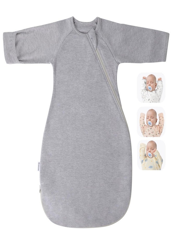 Knirose Organic Cotton Transitional Swaddle Sack with Arms Up & Sleeves, Mitten Cuffs, 2-Way Zipper, Sleeping Sacks for Newborns - Calms Startle Reflex, Boys & Girls Sleep Bag - Image 1